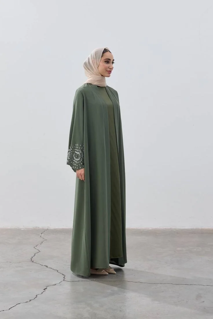 Malaysian Georgette Hijab in Sage, styled wrap