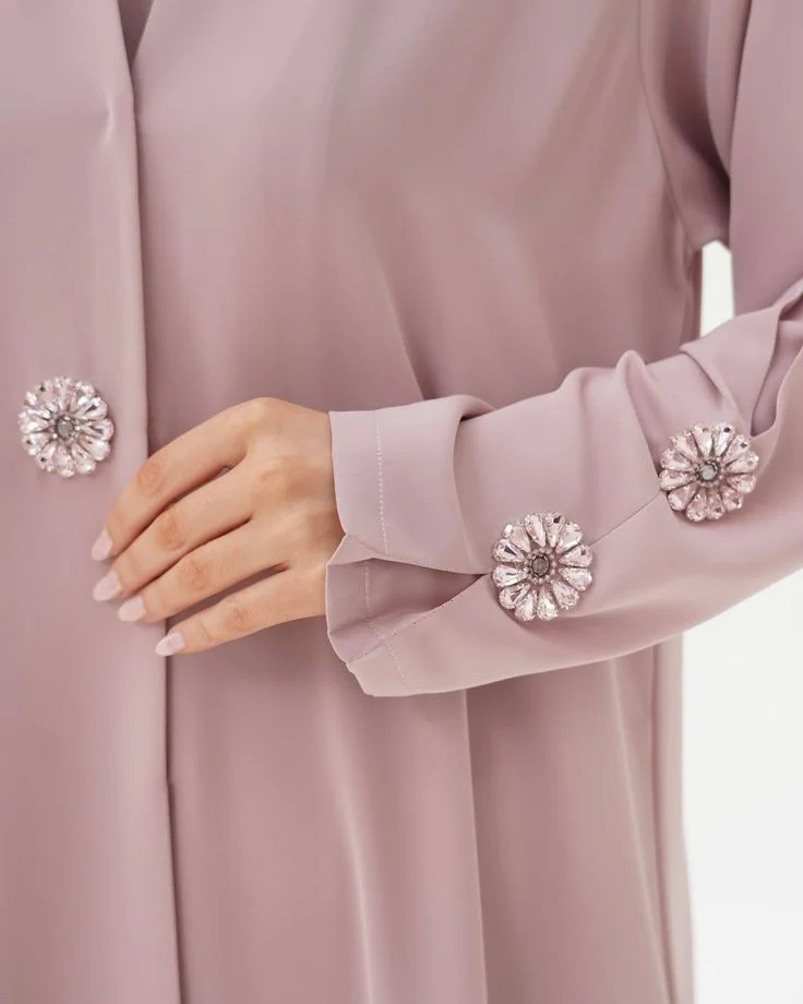 Two-Piece Jilbab & Khimar Set in Slate, fabric detail