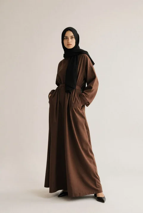 Chiffon Drape Hijab in Ivory, styled wrap
